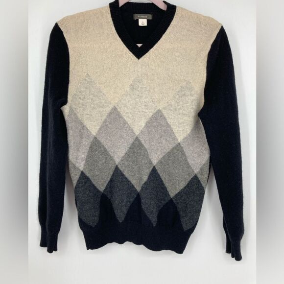 Express 100% Lams Wool Argyle Women’s Sweater S - Picture 2 of 6